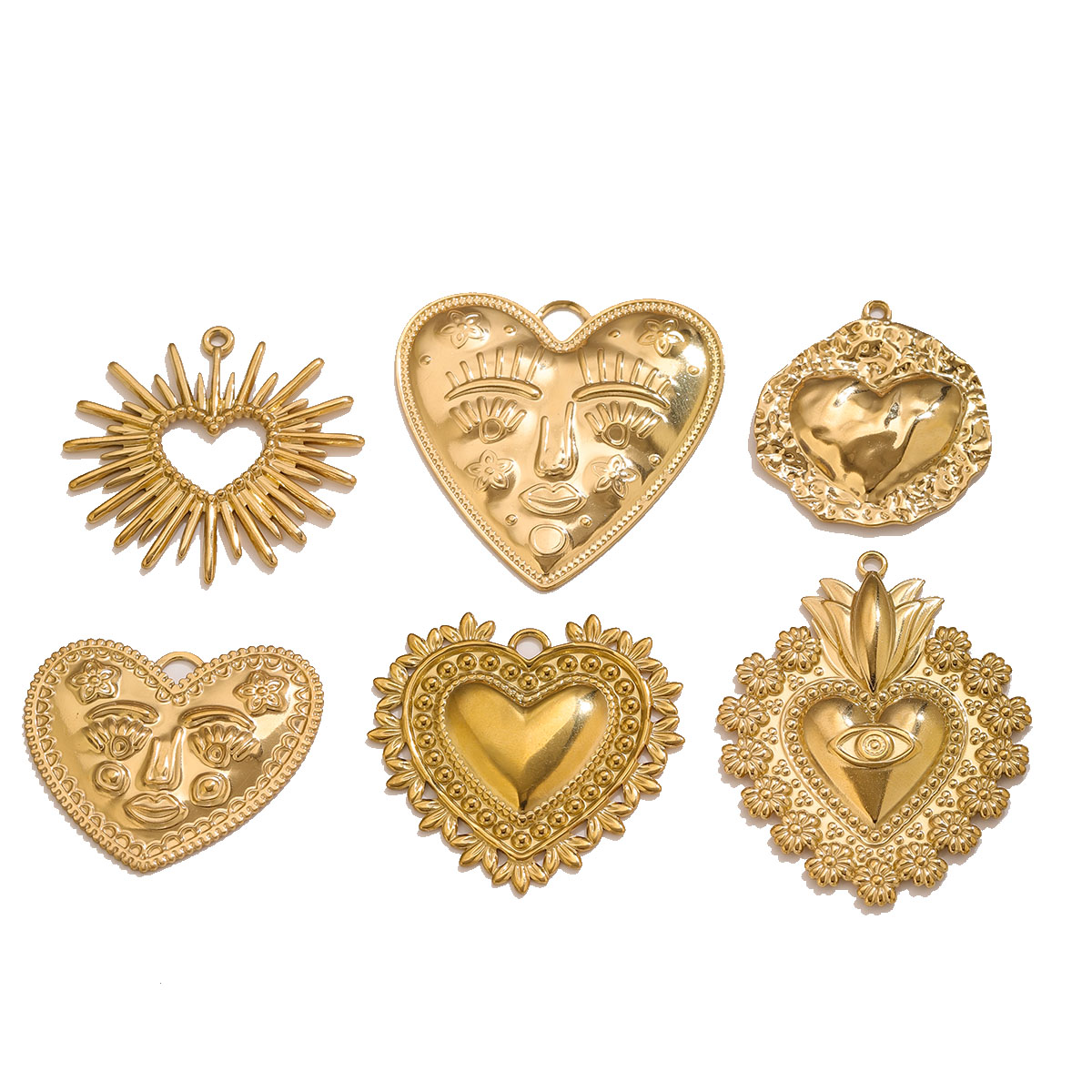 5Pcs Liontin Hati Baja Anti Ka - Ethnic Fashion Design ulasan dan harga