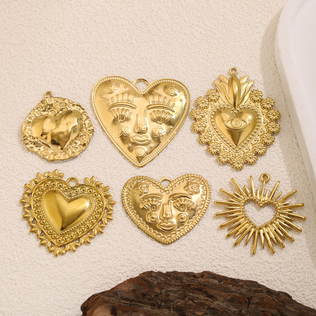 5Pcs Liontin Hati Baja Anti Ka - Ethnic Fashion Design ulasan dan harga