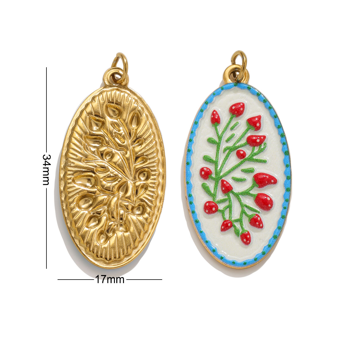 2 buah liontin bunga enamel be - Ethnic Fashion Design ulasan dan harga