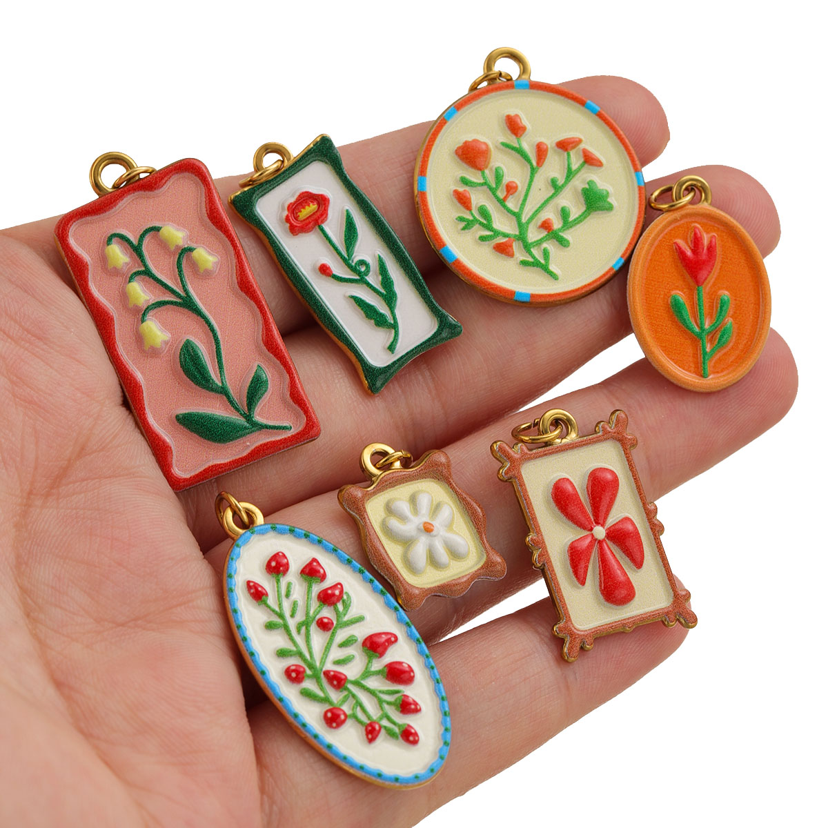 2 buah liontin bunga enamel be - Ethnic Fashion Design ulasan dan harga